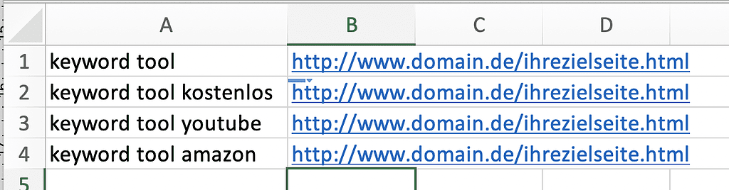 Keywords in Excel thematisieren