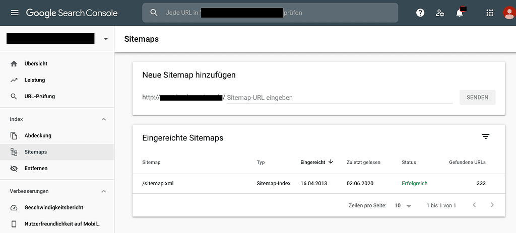 Sitemap in Search Console einreichen