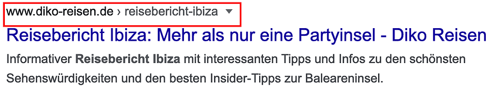 Sprechende URL in Google SERP